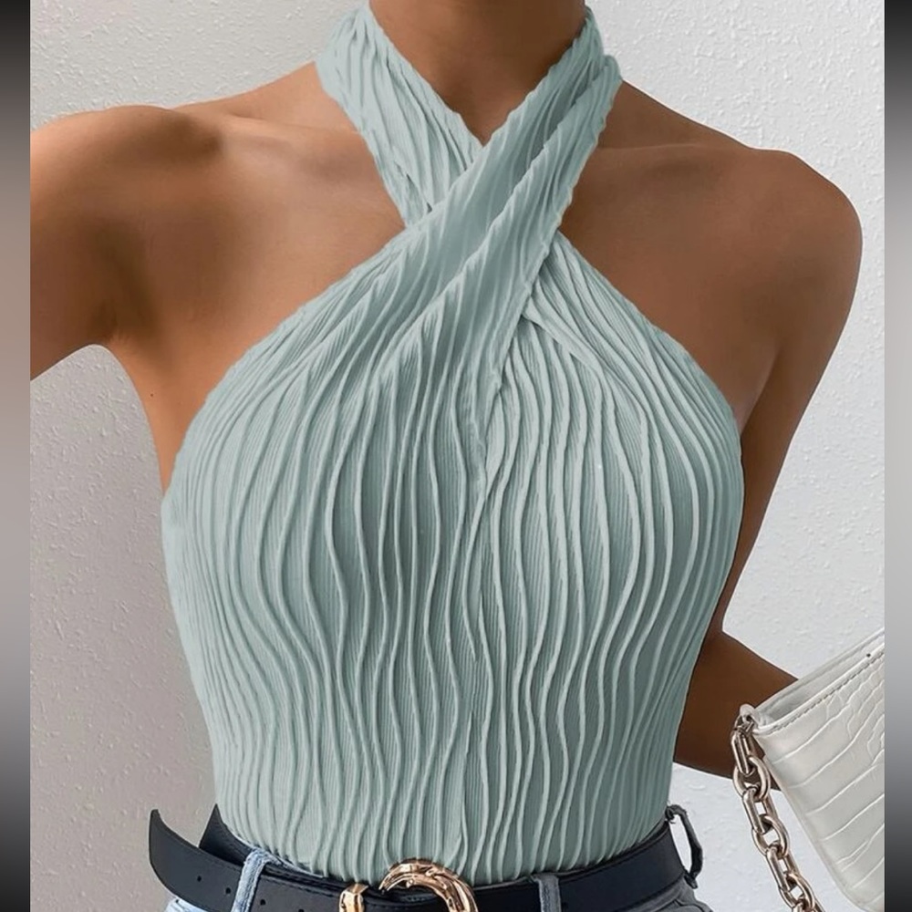 Criss cross halter top